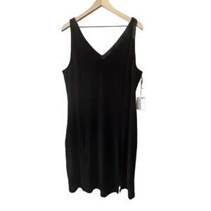 Women's Plus 18W NWT 1. State Black Faux Velvet Midi Dress